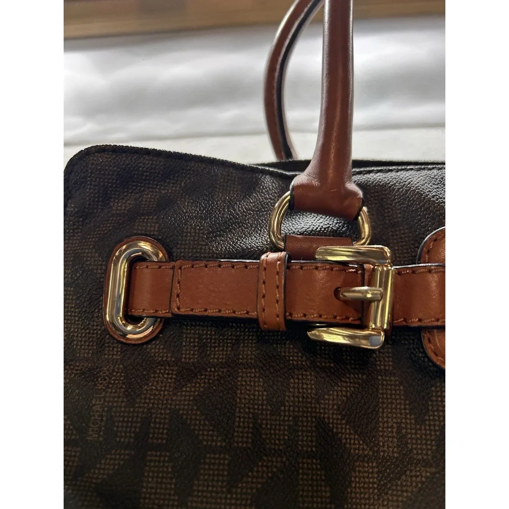 MICHAEL‎ KORS Hamilton Large Shoulder Tote Monogram Brown Bags